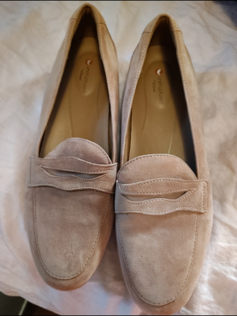 Comfortiva Women's Suede Penny Loafers in Blush